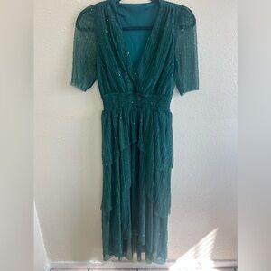 SHEIN dress green with raffles size S